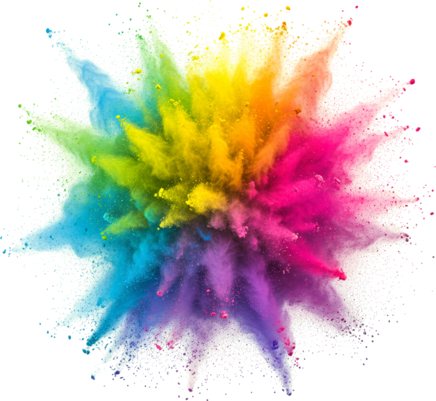 holi color powder explosion, png
