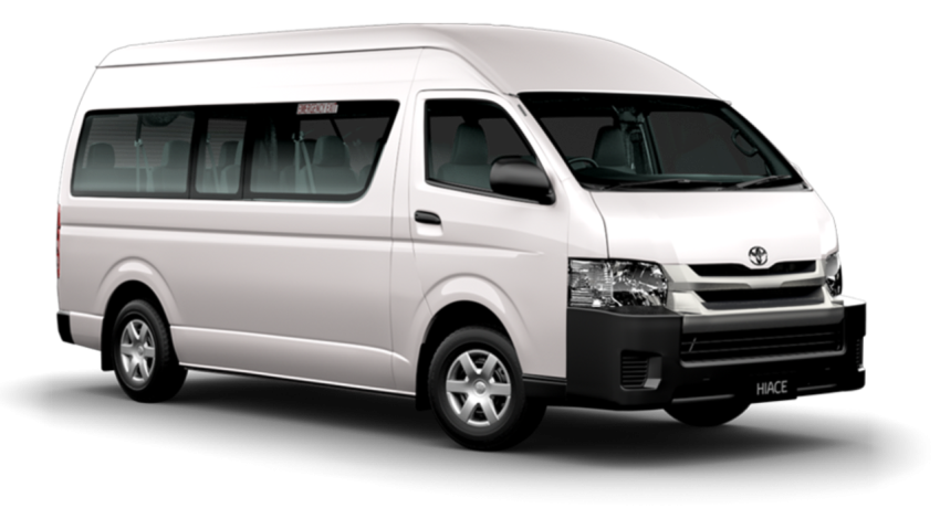 white Toyota Hi Ace van, Toyota HiAce Van Bus