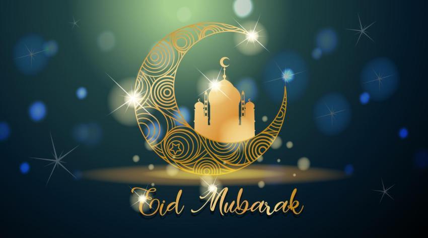 Background design for Muslim festival Eid Mubarak
