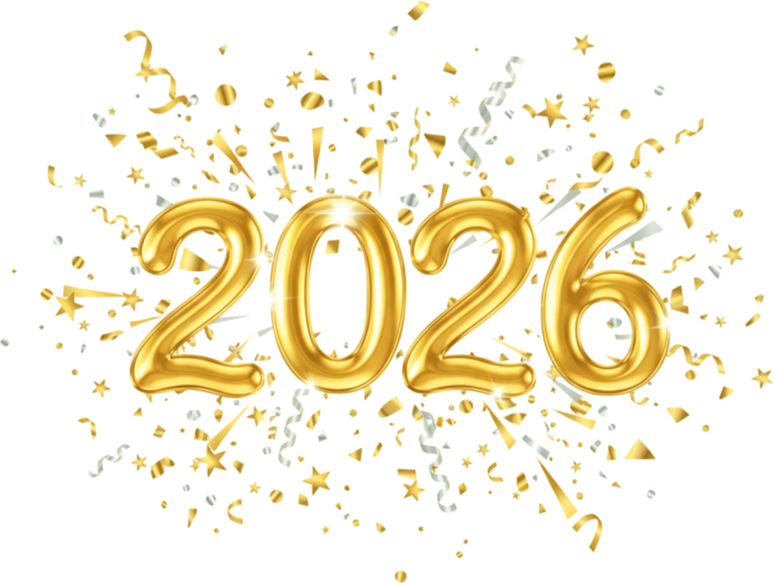 2026 happy new year gold foil typography