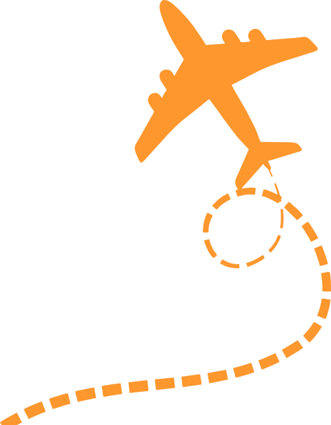airplane illustration, Airplane Flight Aircraft, aircraft, blue, text, orange png