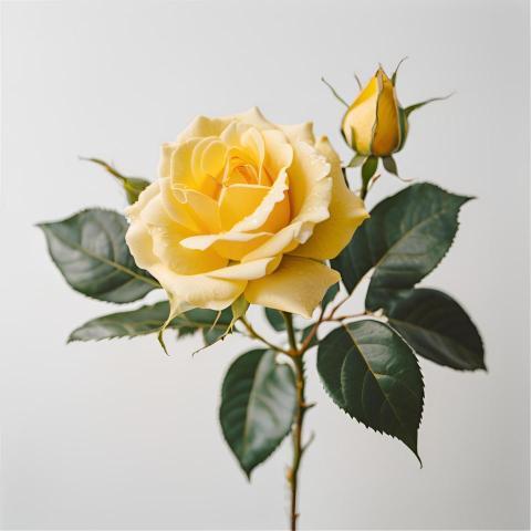 yellow rose on white background for decoration or gift (3)