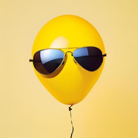 Yellow balloon with sunglasses (9)
