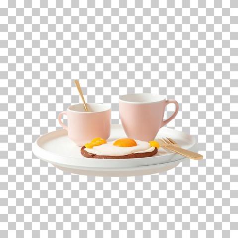 floating breakfast set isolated white transparent background 2